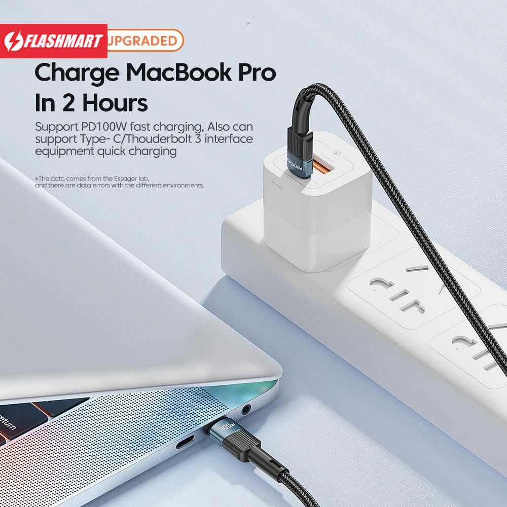 Flashmart Essager Kabel Charger USB Type C to C Fast Charging 2 meter 100W - ES-X18