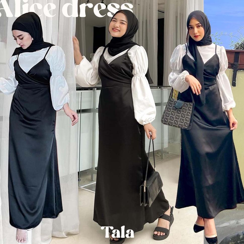 REKOMENDASI ALICE dress | Satin Velvet Dress | Satin velvet Jumpsuit | Dress Satin | Dress lebaran |