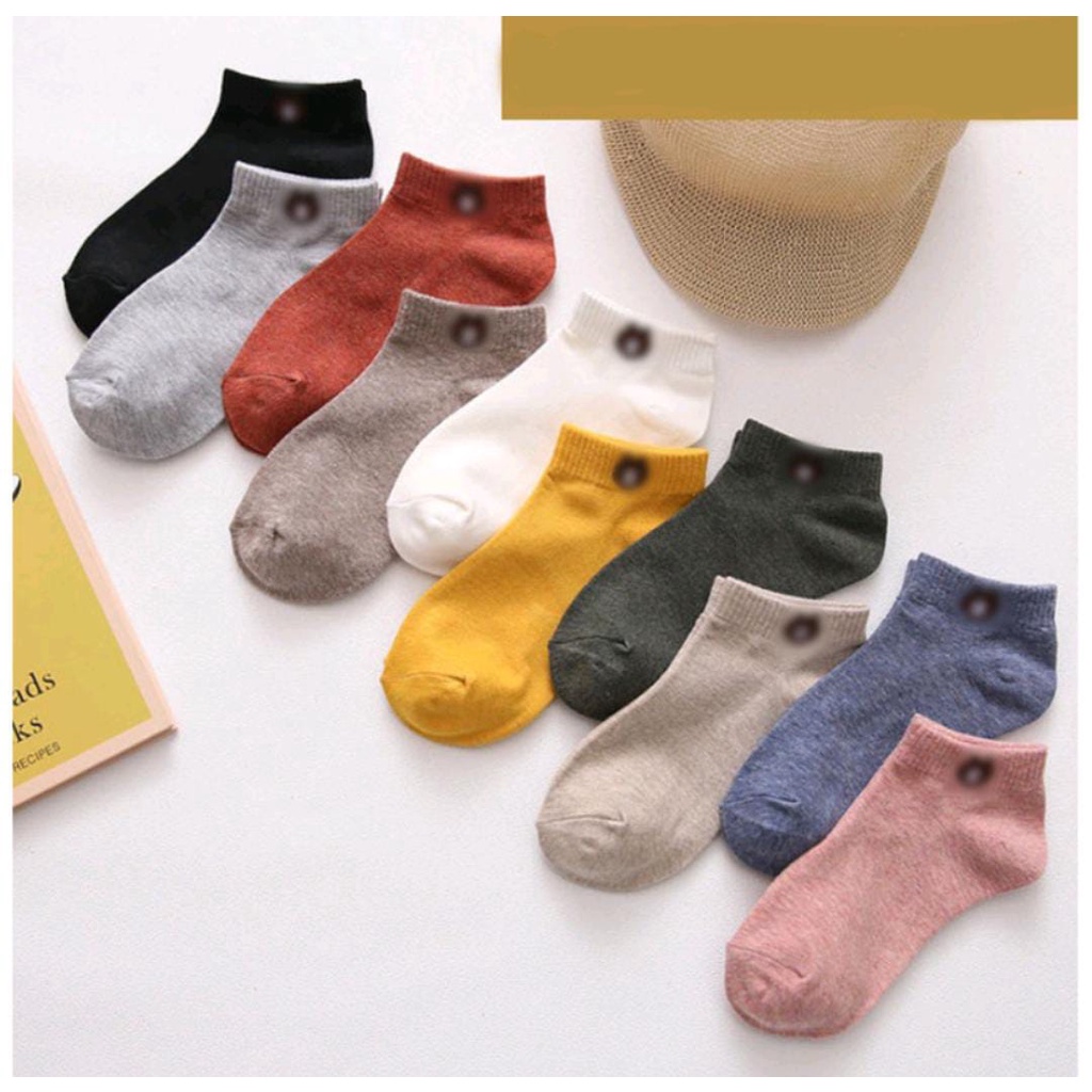 Kaos Kaki Beruang Coklat / Kaos Kaki Ankle Cute / Short Socks / Kaos Kaki Pendek Semata