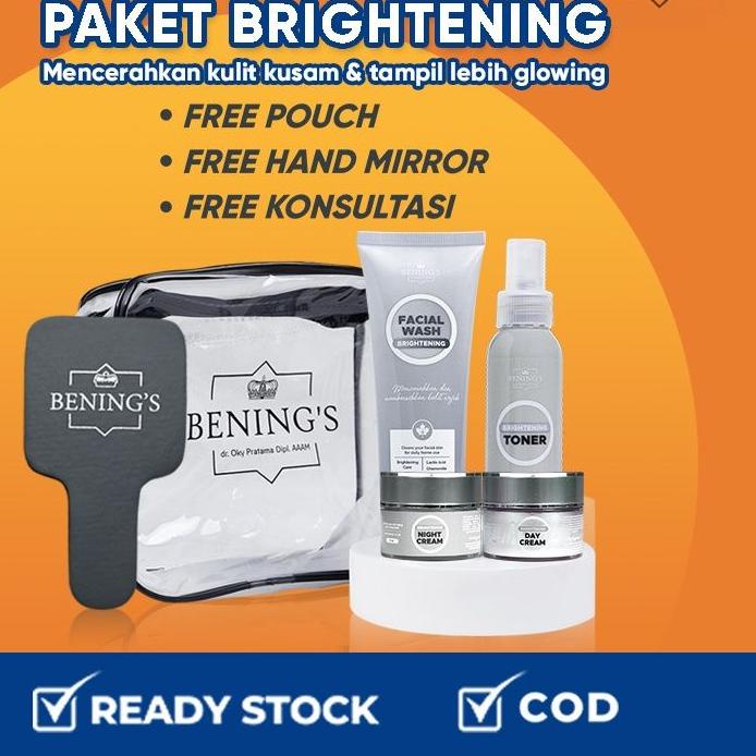 ➲ BENINGS SKINCARE BY  PRATAMA PAKET BRIGHTENING (BENINGS CLINIC) BENING PAKET PENCERAH DAN GLOWING 
