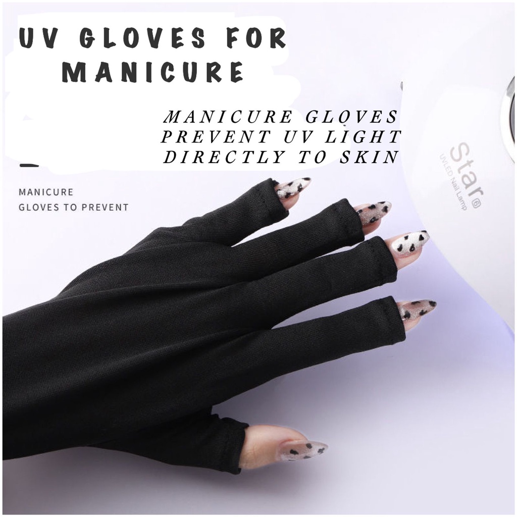 1Set MANICURE GLOVES PREVENT UV LIGHT / SARUNG TANGAN CEGAH SINAR UV LANGSUNG KUTEK GEL MANICURE