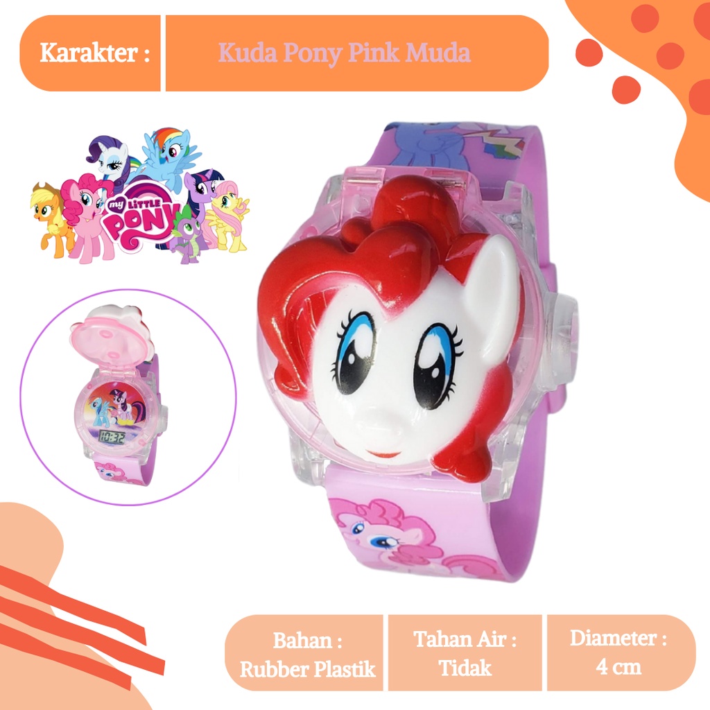 [COD] Jam Tangan Anak Topeng Kepala Cewek 3D Digital Melodi Musik Karakter Kartun Hello Kitty Barbie Elsa Frozen