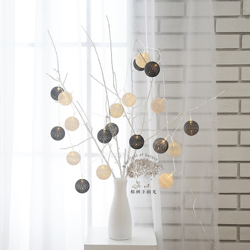 FYGALERY Lampu Bola Cotton Ball Light Lampion Benang Gantung Tumblr Light Murah