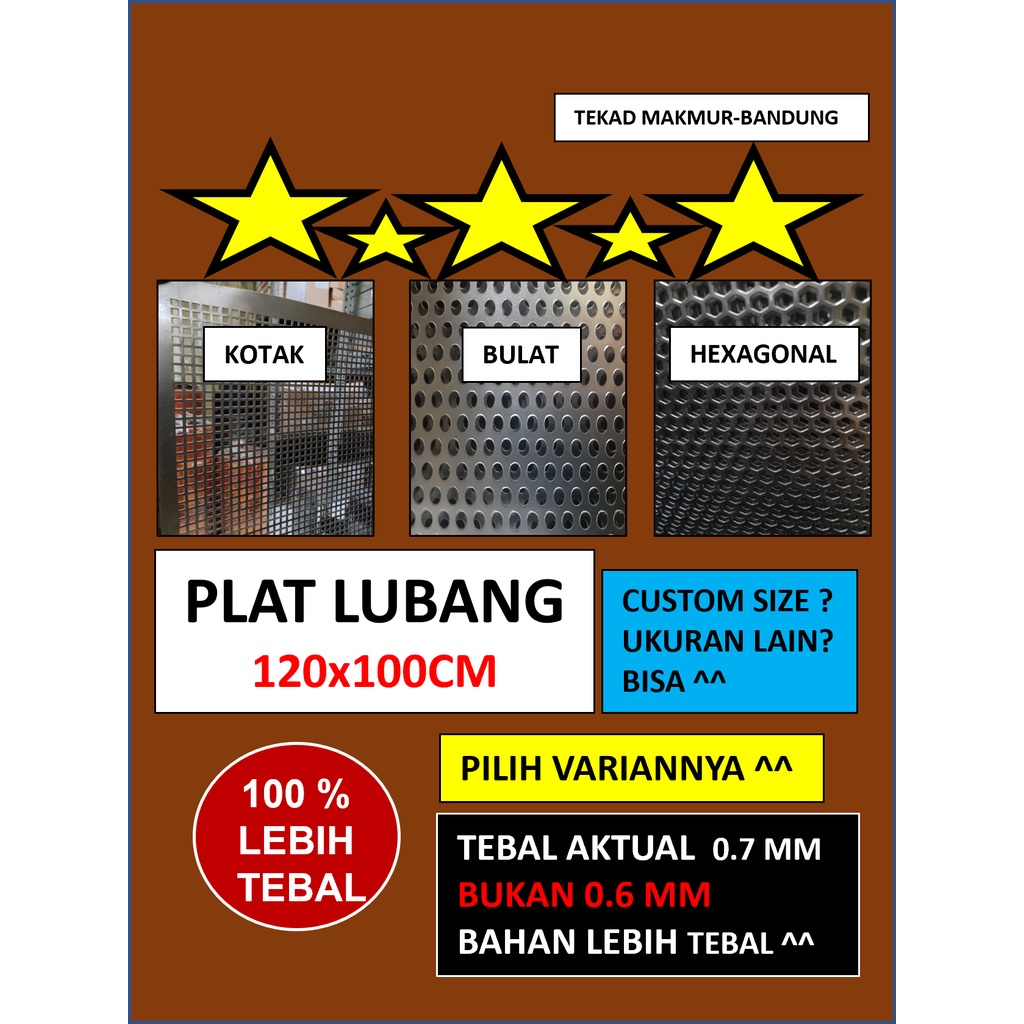 Plat 120x100 - Plat Besi Ram Speaker -  Ram Grill Plat Lubang