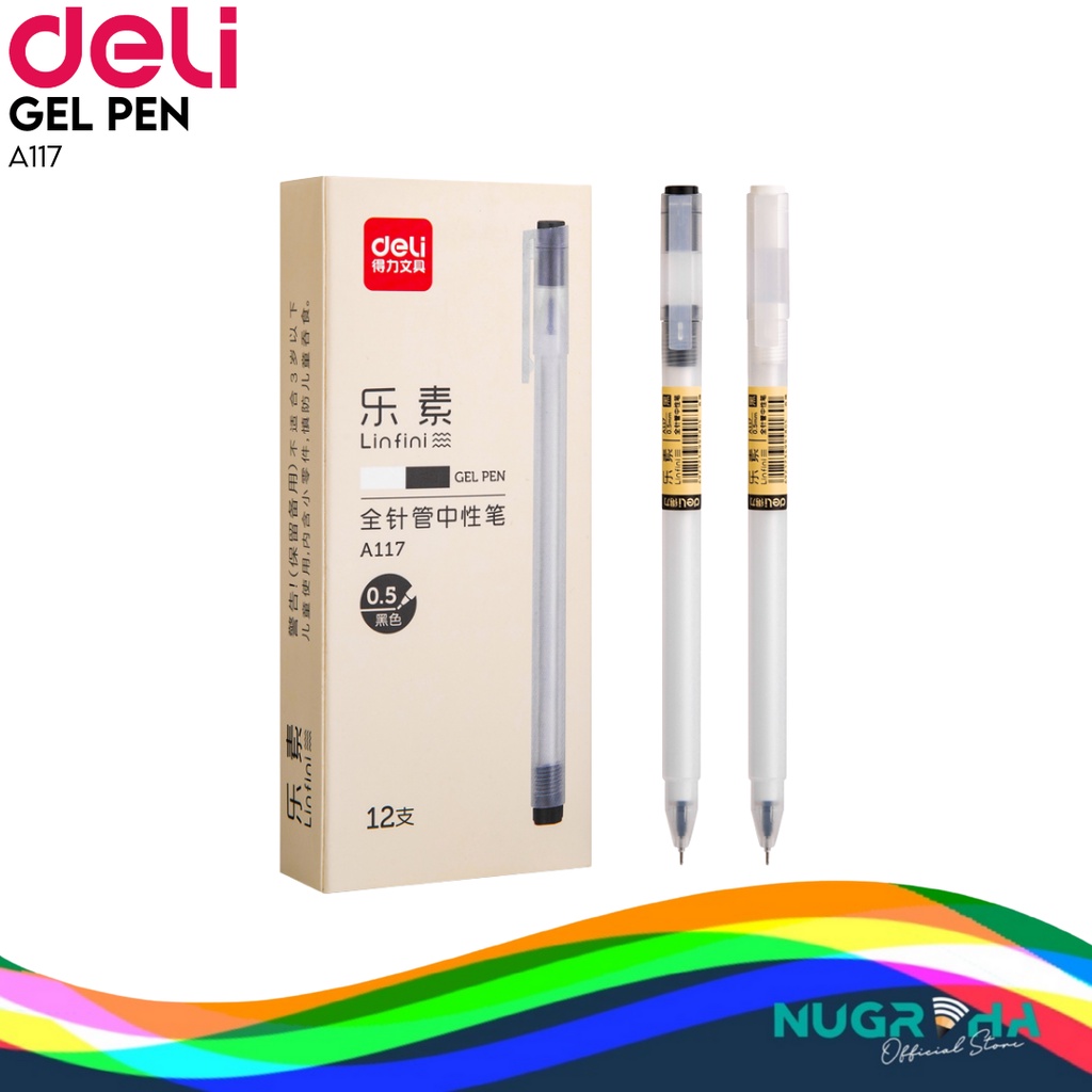 

Deli Gel Pen Pulpen Gel warna Hitam 0.5mm A117