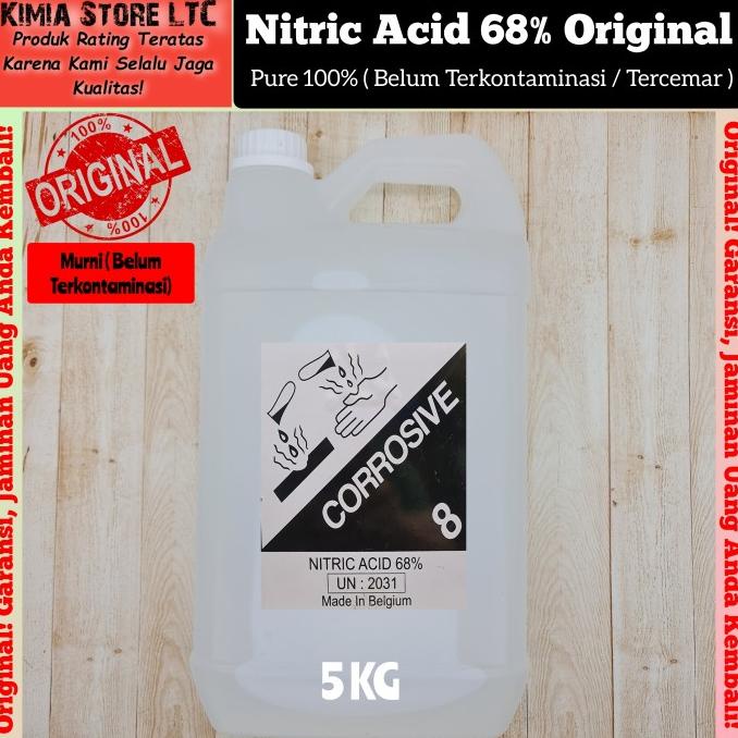Nitric Acid 68% 5 kg ( HNO3 ) / Cairan Pencuci Emas / Cairan Cuci Emas bir08