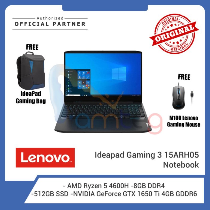 LENOVO Laptop Ideapad Gaming 3 / Ryzen 5 / 8GB / 512GB [82EY00SDID]