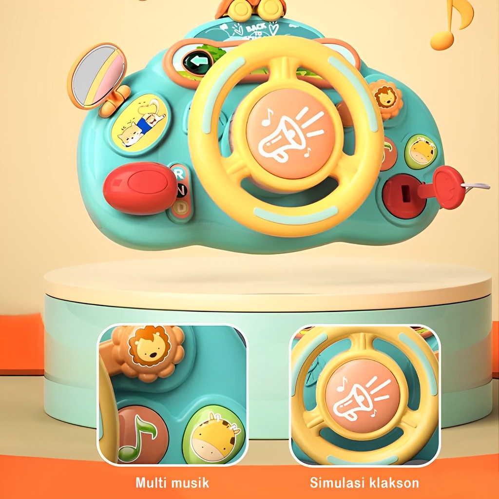 Simulated Drive With Music | Mainan Setir Mobil Anak Musikal | Kado Ulang Tahun Anak Laki Laki Perempuan