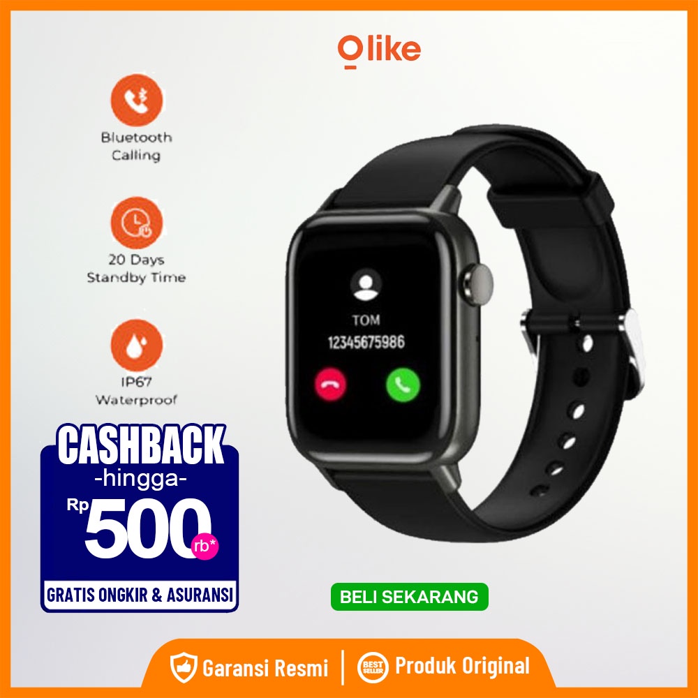 Smart Watch Olike W12C Waterproof IP67 Bluetooth Garansi Resmi