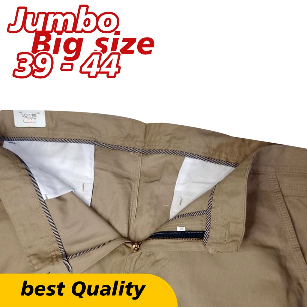 Celana Chinos Panjnag Jumbo Dillca emdere terbaru streach size 39 sampai 44 moca coklat premium distro