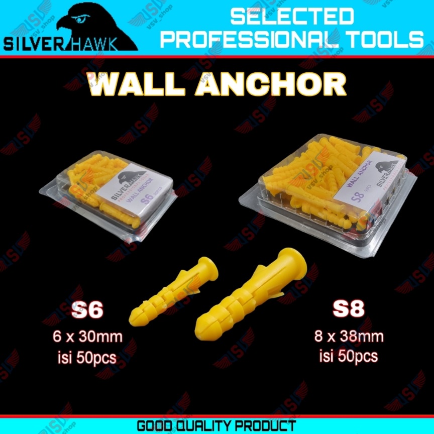 Angkur Baut Tembok sekrup Dinding Tembok Angkur Nylon Wall anchor