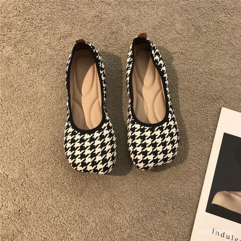 [✅BISA COD] #Sisjuly# Sepatu polkadot wanita mulut dangkal sepatu tunggal sepatu kacang bawah lembut
