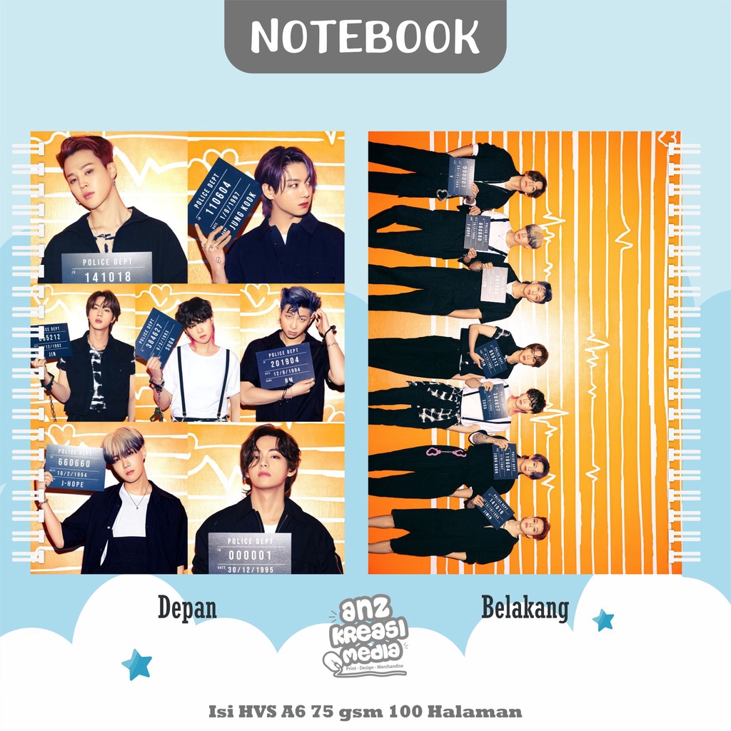 NOTEBOOK A6 BUKU TULIS SPIRAL - BTS BUTTER (6) - MERCHANDISE KPOP MURAH UNOFFICIAL