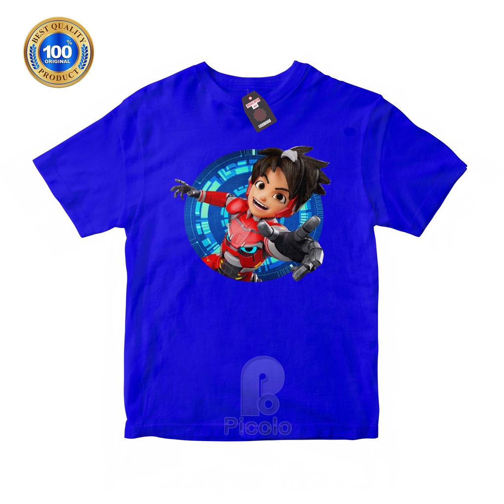 (FREE NAMA) BAJU KAOS ATASAN ANAK MOTIF KARTUN MECHAMATO UNISEX Bahan COTTUN