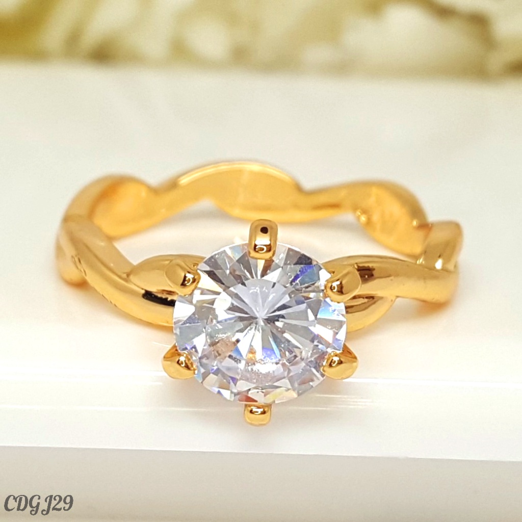 PGX Cincin Xuping Wanita Aksesoris Fashion Perhiasan Lapis Emas Premium - Z334