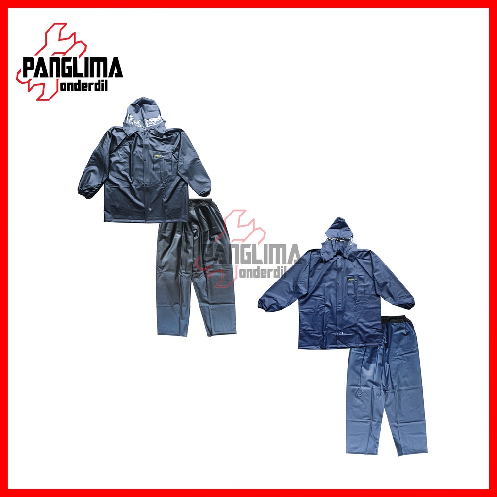 Jas Hujan ASV 02 X XL XXL XXL Hitam Biru Navy Karet Setelan Baju Celana Penutup Kepala Raincoat Kantung Kantong Tipe 3XL Merk ASV02