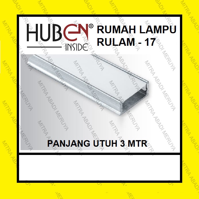 Rumah Lampu HUBEN Rulam 17 List LED Strip Alumunium Aluminium Cover