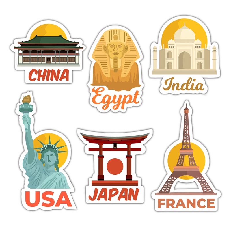 

Stickerpack Country City Traveling Aesthetic Stiker Negara Kota Jalan Jalan Dubai USA China Japan