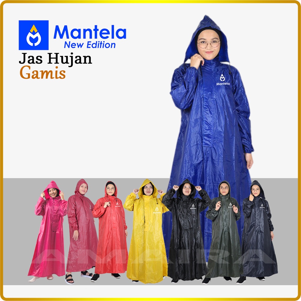 Jas Hujan Wanita Gamis Mantel Ponco Muslimah Mantela