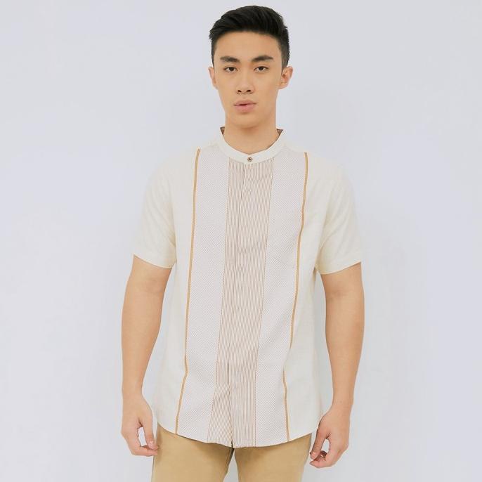 TERMURAH M231 Kemeja Pria Koko Pendek Cream 2312 /BAJU KOKO PRIA/BAJU KOKO DEWASA/BAJU KOKO ANAK/BAJ