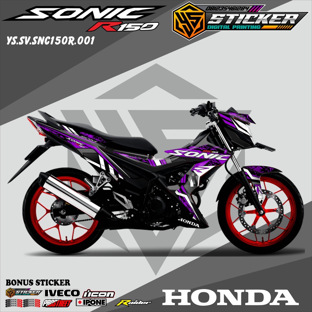Striping HONDA SONIC 150 R - Striping Variasi keren stiker skotlet, Vinyl Chrome Hologram SONIC 150 