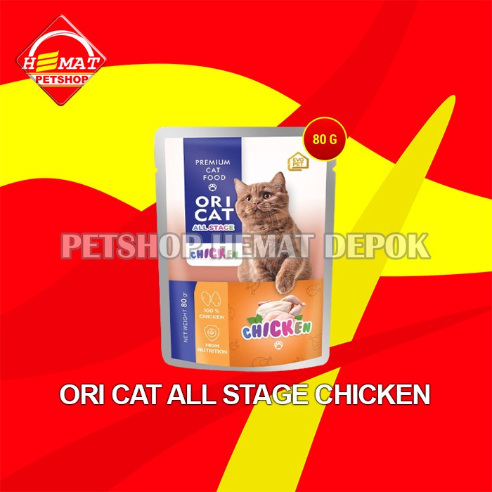 Makanan Basah Kucing Ori Cat Pouch All Stage WetFood 80GR