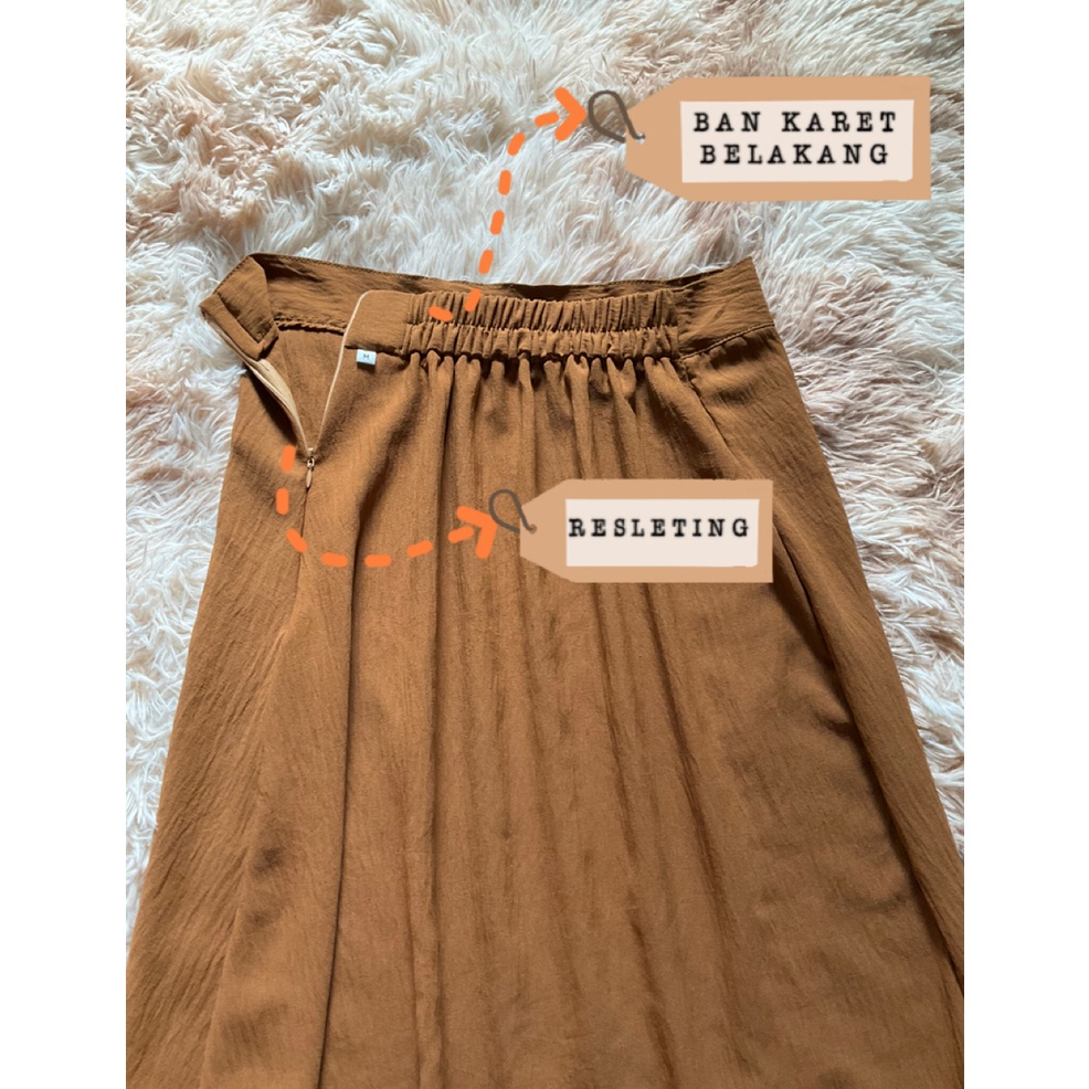 NAGITASKIRT Rok a line semi span higt waist ban karet maxi