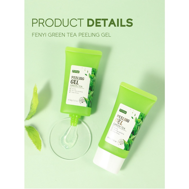 Scrub Wajah Gel Pengelupas Pengelupasan Wajah Pelembap Pemutih Teh Hijau Menghilangkan Komedo Jerawat Mendetoksifikasi &amp; Membersihkan Semua Kulit