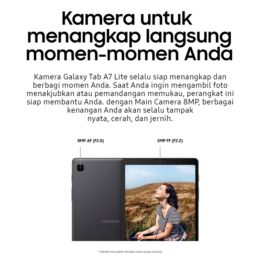 Samsung Galaxy TAB A7 LITE WIFI T225 RAM 3 GB ROM 32 GB 3/32 8 Inch Original Garansi Resmi