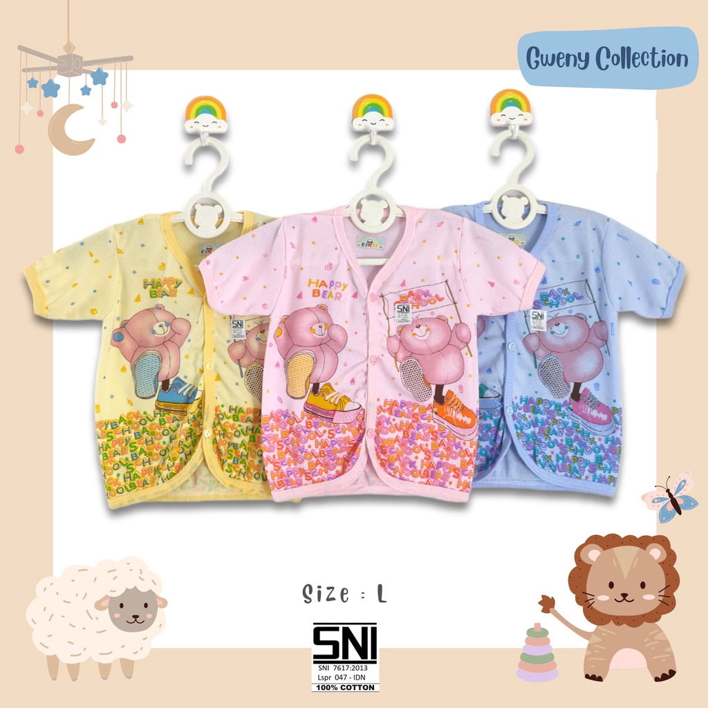 BAJU LENGAN PENDEK BAYI KANCING DEPAN BAJU ATASAN ANAK UNISEX (DKTW)