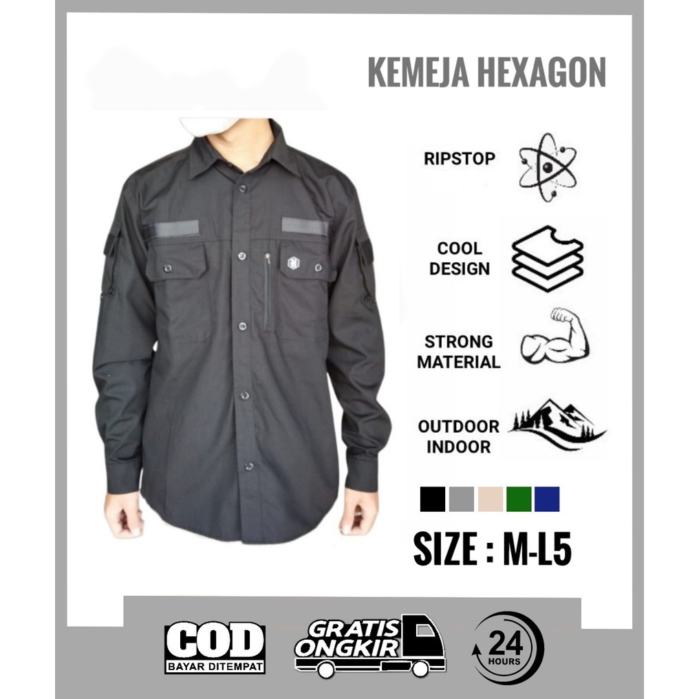 KEMEJA TACTICAL HEXAGON / KEMEJA TACTICAL OUTDOOR PREMIUM