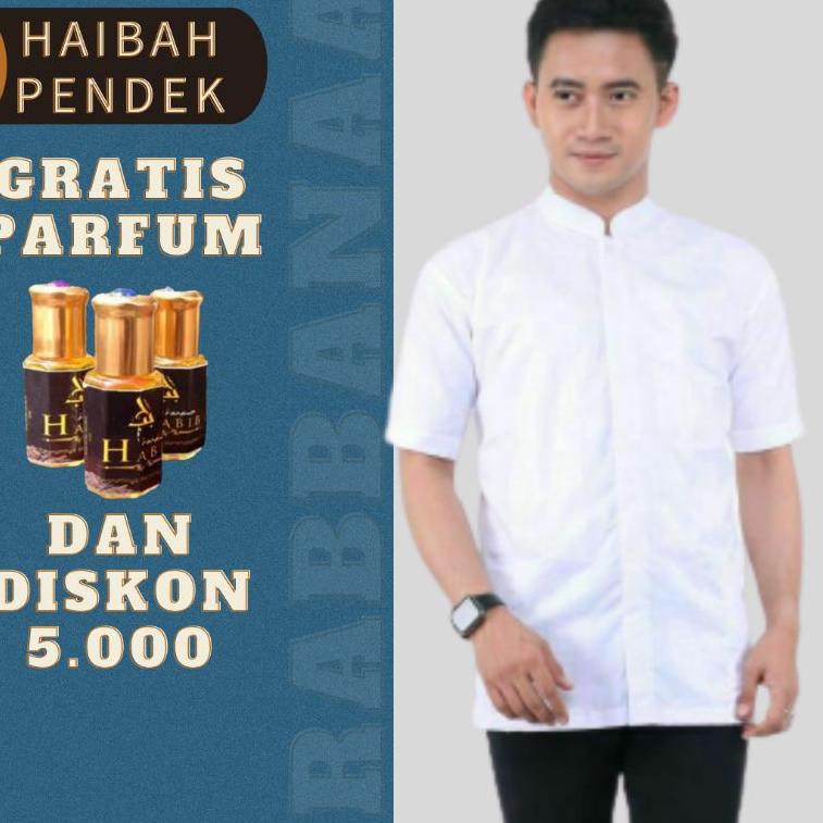 VIRAL BAJU KOKO HABAIB PUTIH POLOS LENGAN PENDEK