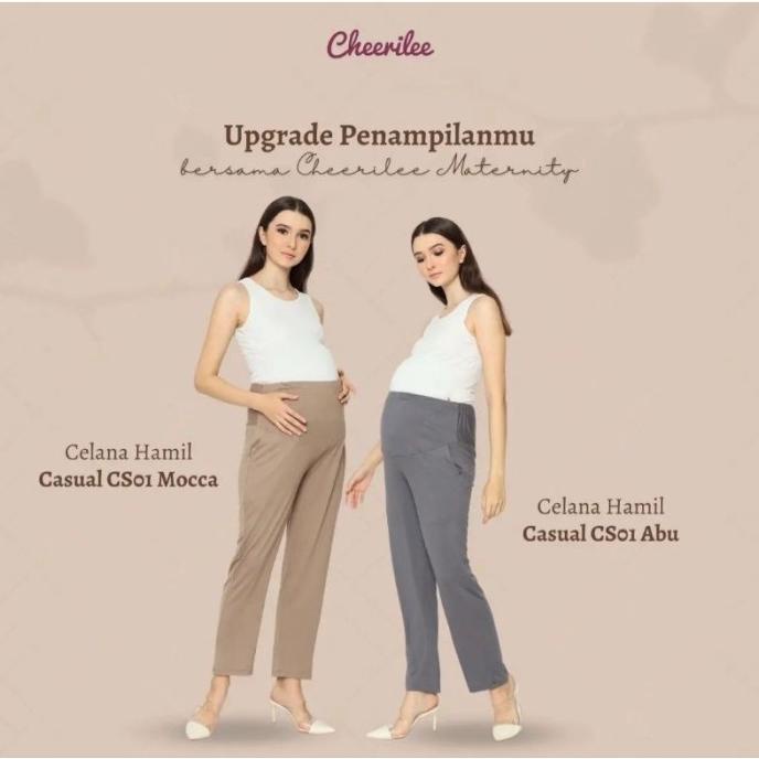 Celana Ibu Hamil Lurus Cheerilee Bahan Spandex Adem Dingin