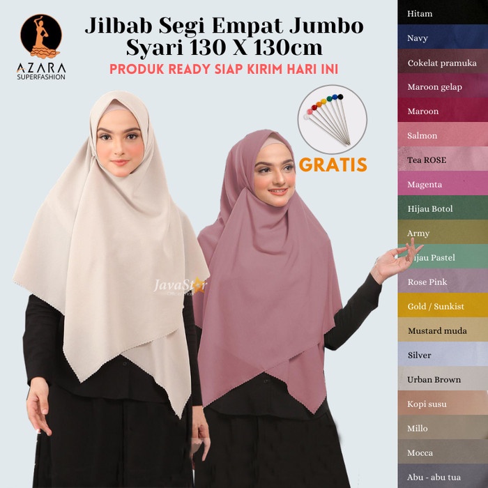 jilbab hijab  Jilbab Syari Segi Empat diamond Laser Cut hijab jumbo 130x130 by AZARA - Hitam N2X6