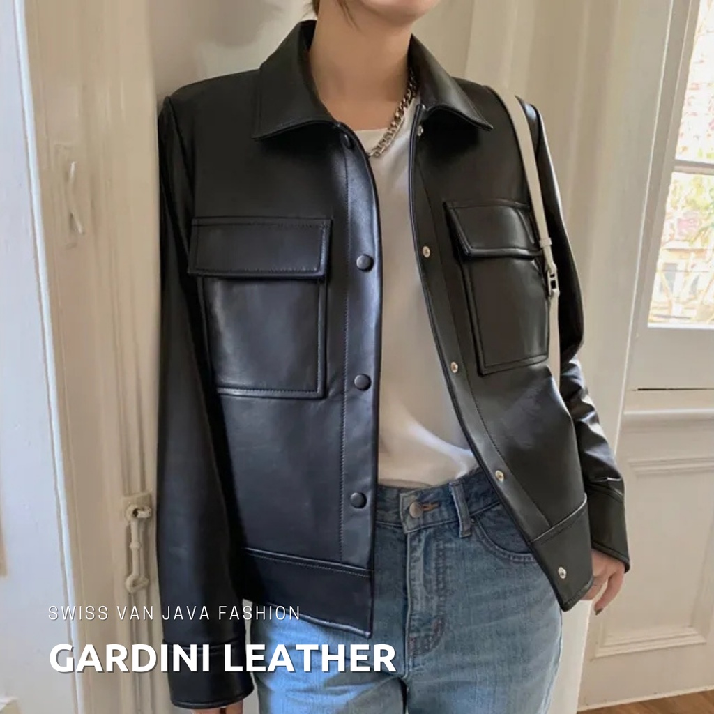 JEKET KULIT SEMI PRIA WANITA CROP ASLI PRIA ORI HITAM CEWE / JAKET KULIT PRIA ORIGINAL 100% JUMBO AS