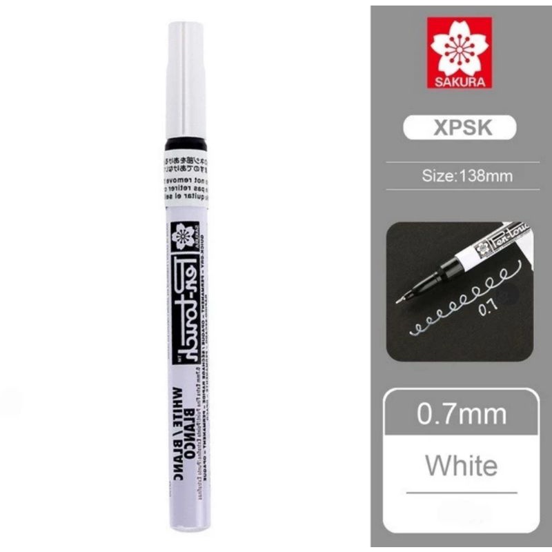 

Spidol Sakura Pen Touch Permanent Paint Marker Extra Fine (0.7mm) WHITE