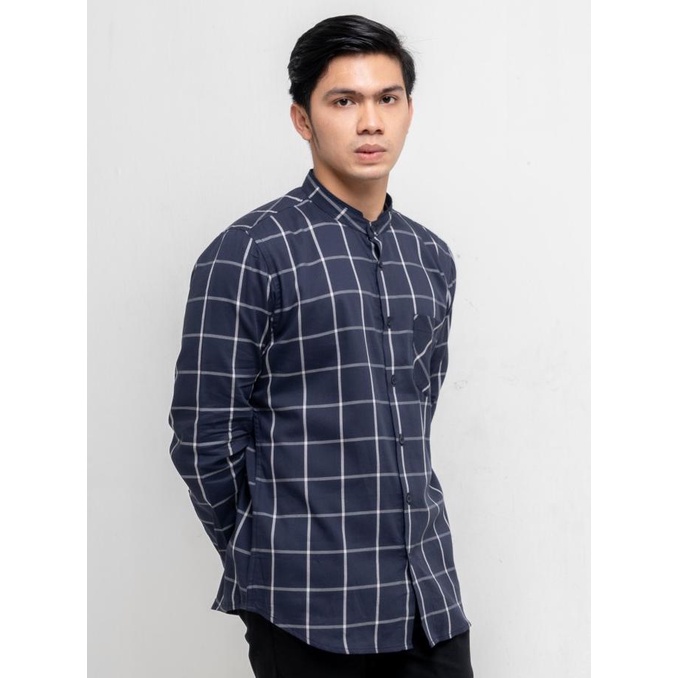 TERMURAH MOC Kemeja Koko Lengan Panjang Pria Slim Fit STROKES - NAVY /BAJU KOKO PRIA/BAJU KOKO DEWAS