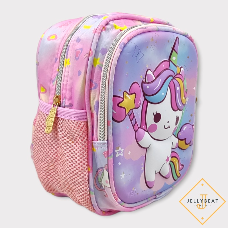 TAS RANSEL 3D ANAK PG KARAKTER CUTE UNICORN LIGHT PINK