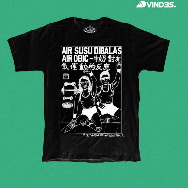 Dipesan yaT9f9E Vindes Store - T-Shirt x Seni Kanji - Air Susu Air Obic Hitam SS