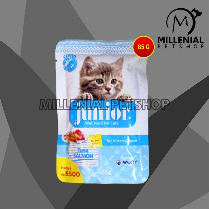 Makanan Basah Kucing Junior Wet Food Pouch 85 Gram Non Whiskas