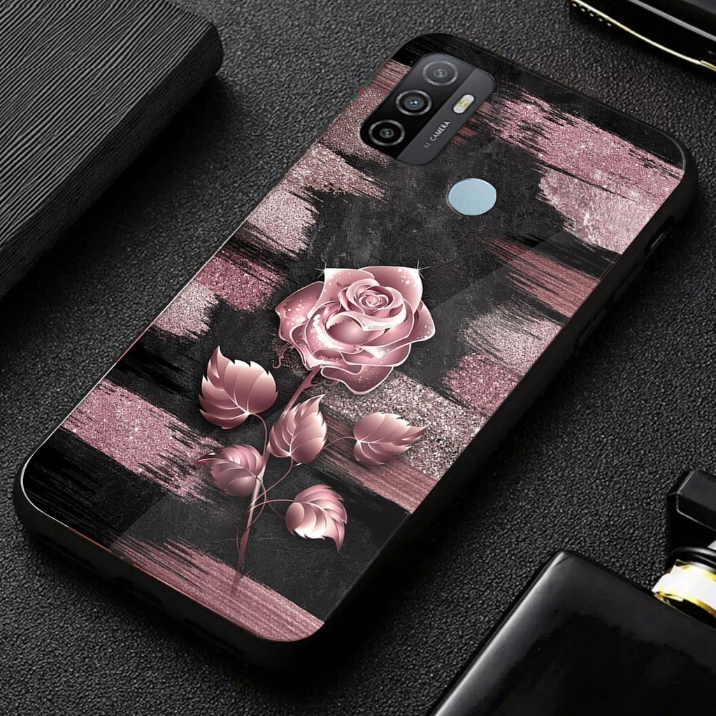 [ml.95] Hardcase Glossy / Kaca Custome Case Hp OPPO A15/A15S A5S A16 A54 A74 A92 A96 A53  Fashion Ro