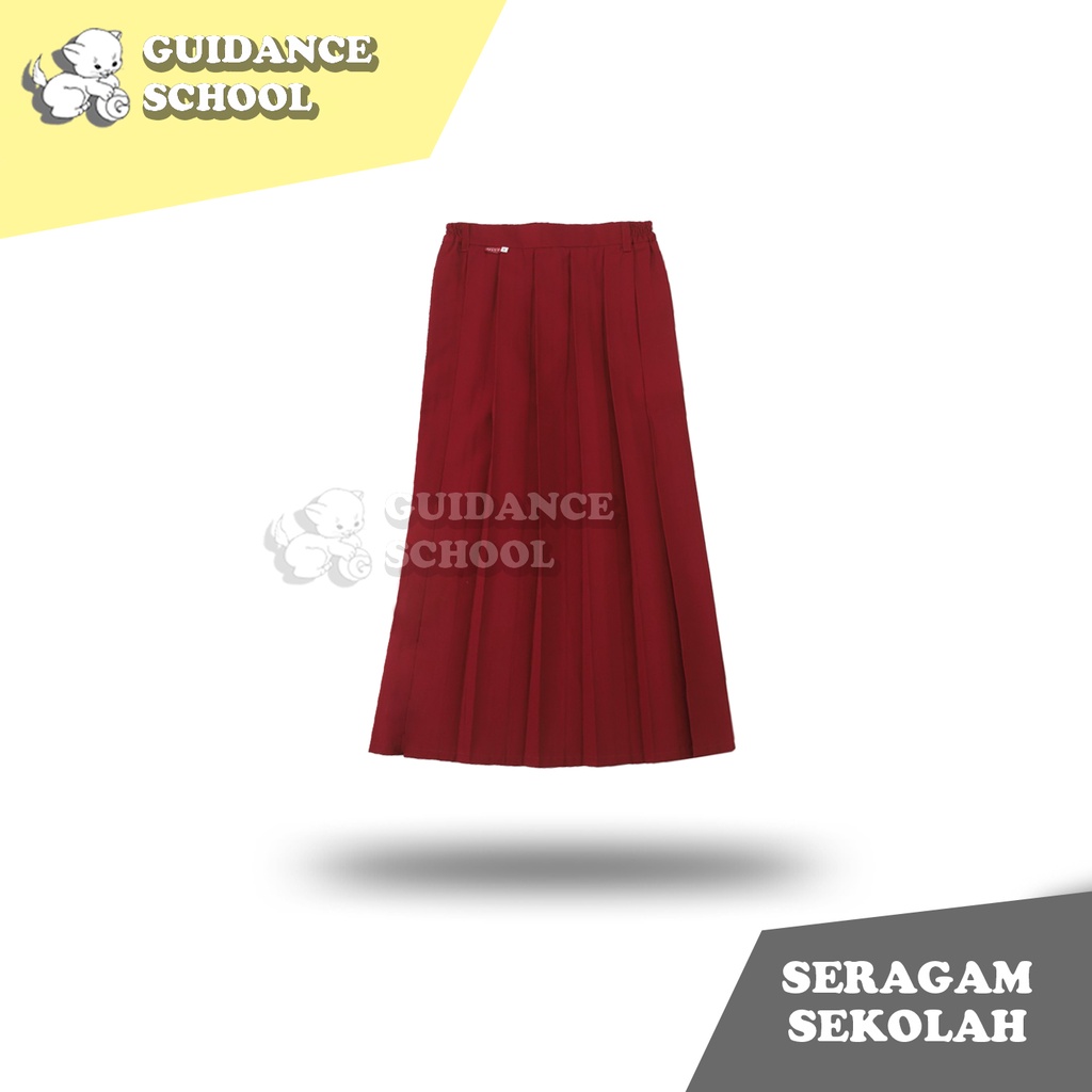 Seragam SD Rok Panjang Rempel Merah | Rok Rempel | Rok SD