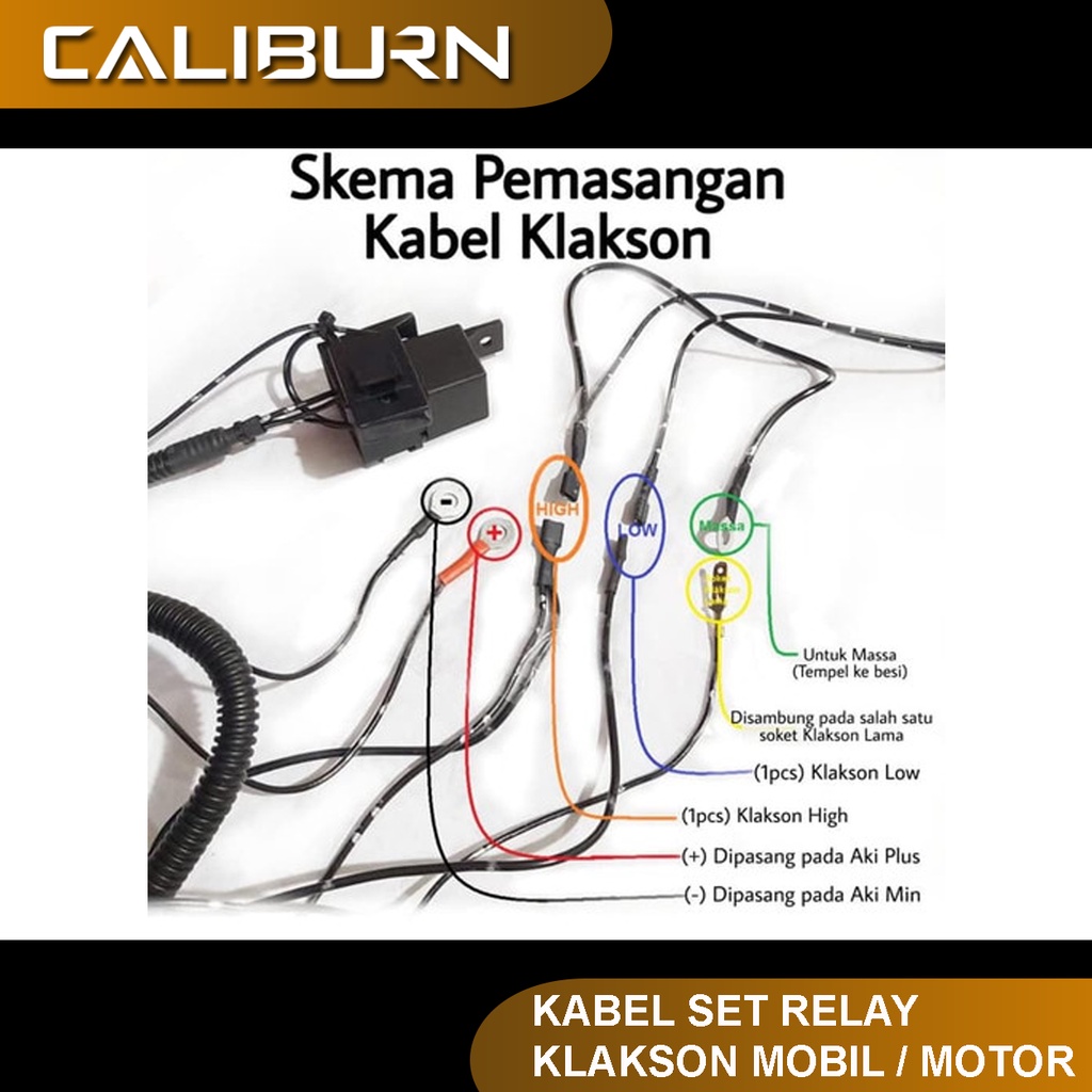 Kabel Set Relay Untuk Klakson / Relay Set Klakson Plug and Play