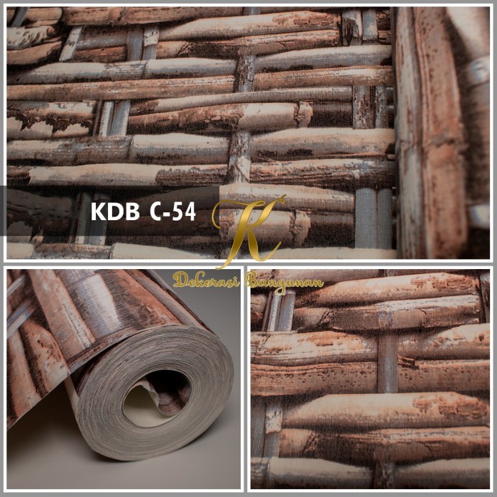 WALLPAPER DINDING VINYL MOTIF ANYAMAN BAMBU