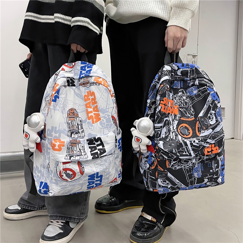 Mainland Tas Ransel Pria Wanita Motif Character Star Wars Backpack Sekolah Anti Air Unisex Outdoor TR610