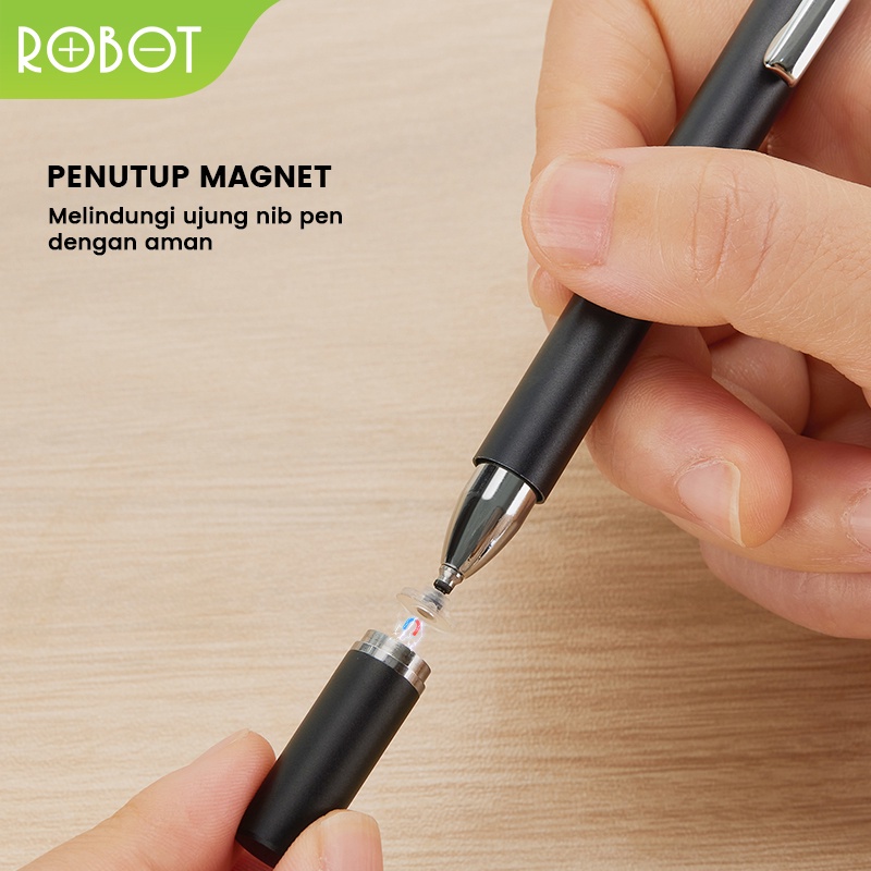 ROBOT RSP02 Universal Capasitive Stylus Pen Black For Mobile dan Tablet by.minigo