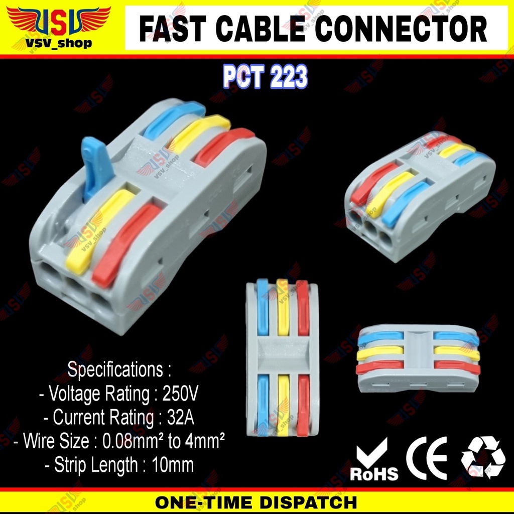 Terminal Konektor Kabel Sambung Cabang Quick Cable Connector 3to3 WARNA