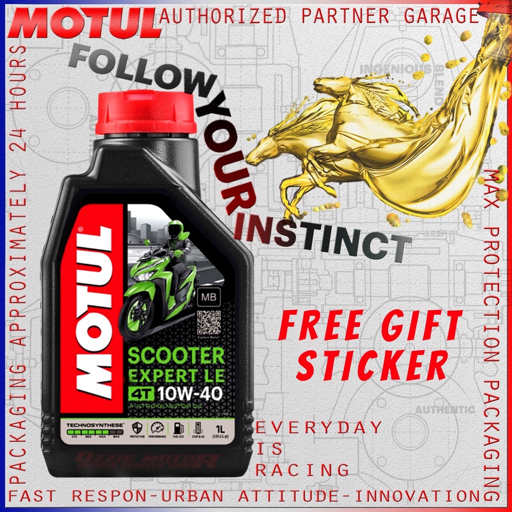 MOTUL SCOOTER EXPERT LE 10w40 800 ml dan 1000 ml  Pilihan kemasan OLI MOTOR IMPORT ORIGINAL