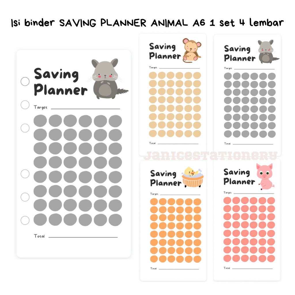 

Kertas Challenge Menabung Saving Planner Animasi Hewan