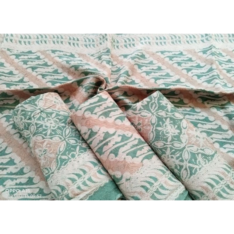 kain batik viscose semi sutra cap tulis setelan atas bawahan